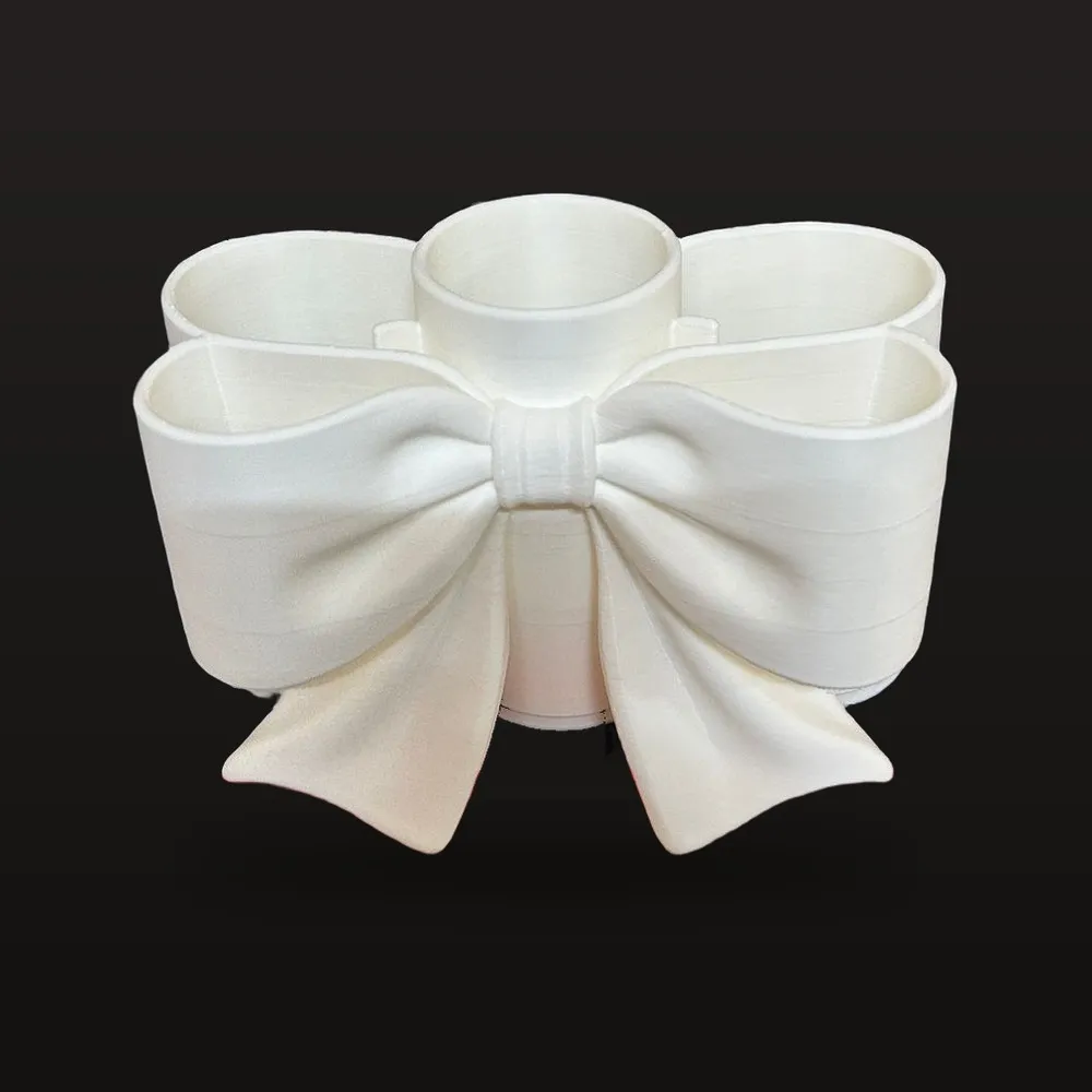 Ribbon Bow Desk Organiser — White PLA