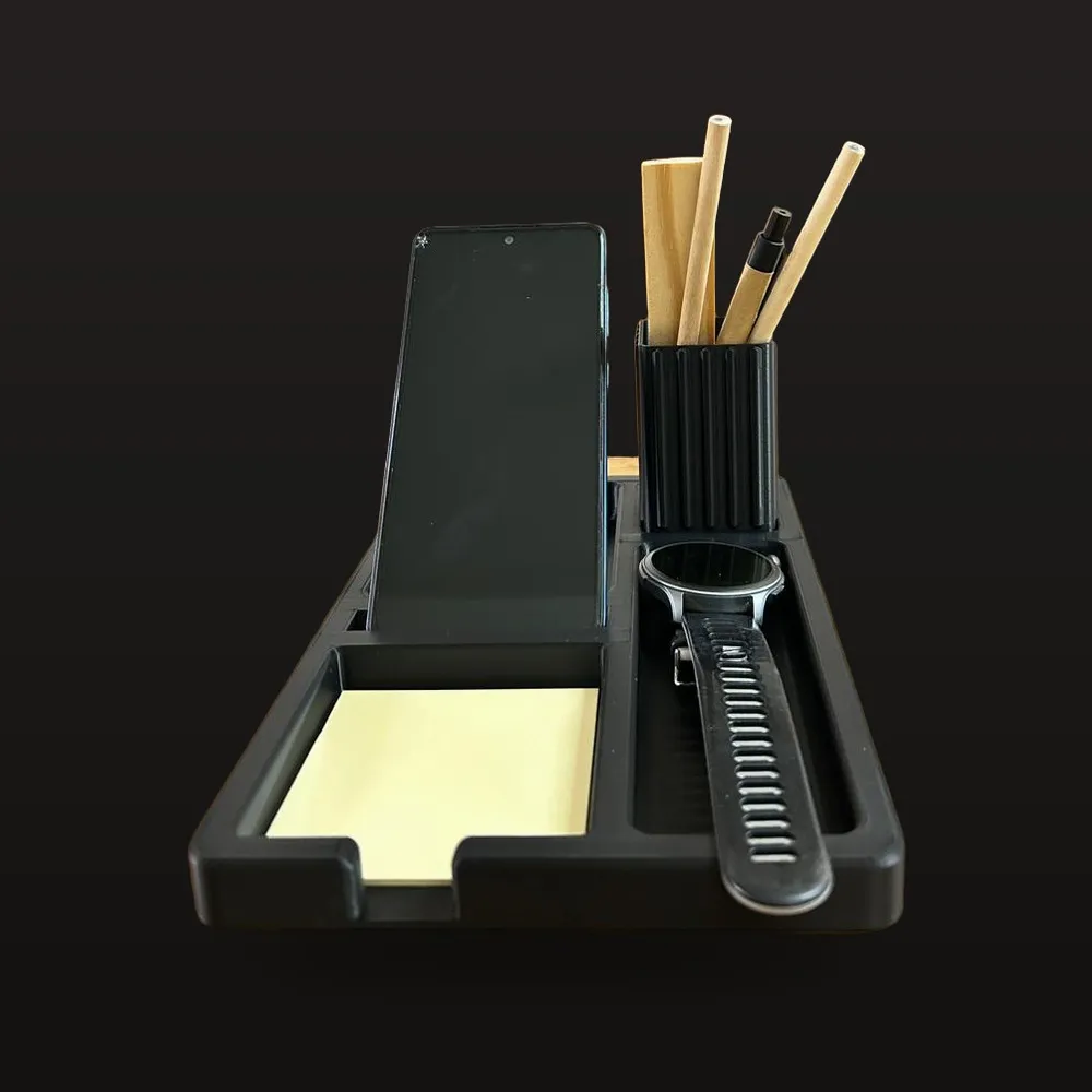 Desk Organiser Tray — Black PLA