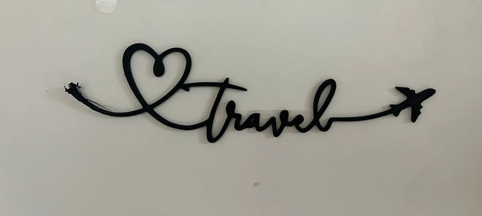 Travel Script Wall Sign — Matte black PLA